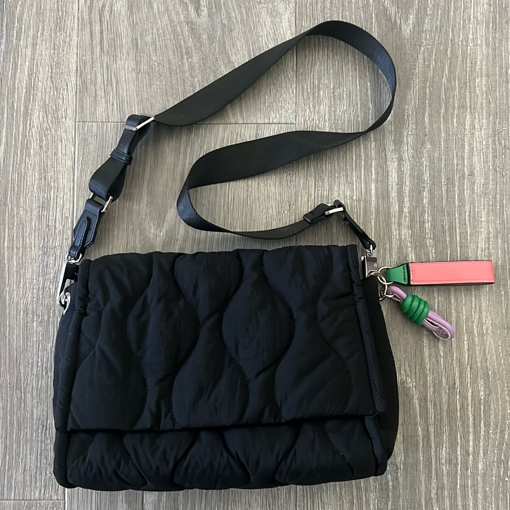Mango MNG quilted black crossbody bag
